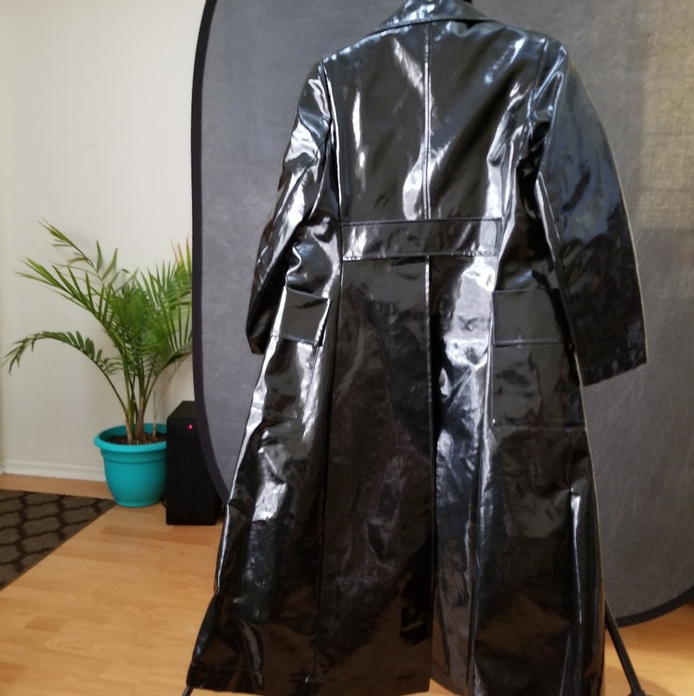 Isa Arfen Shiny Black Trench (US4/6; UK10) - Picture 3 of 4